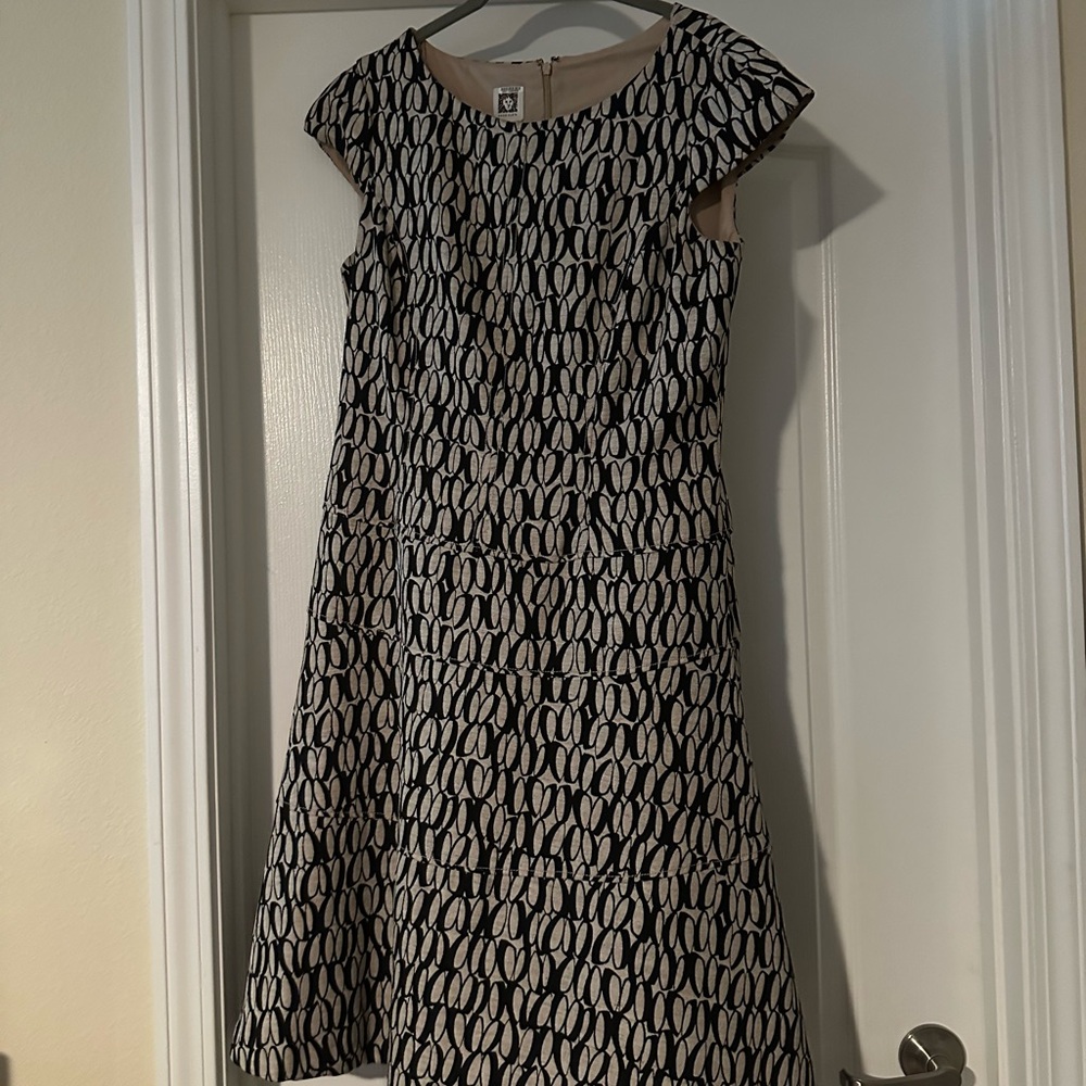 Anne Klein Black and White Midi Dress